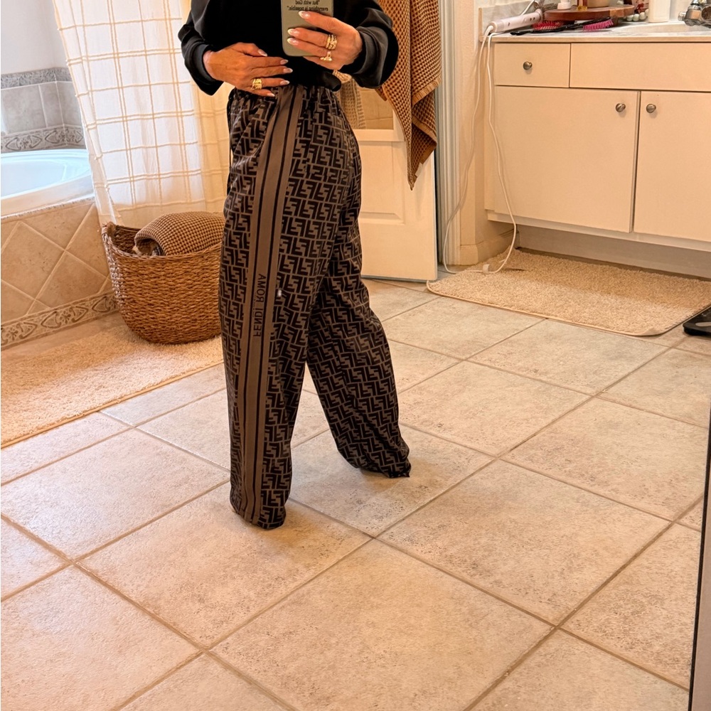 Fendi Black and brown Logo Track Pants - Picture 4 of 7